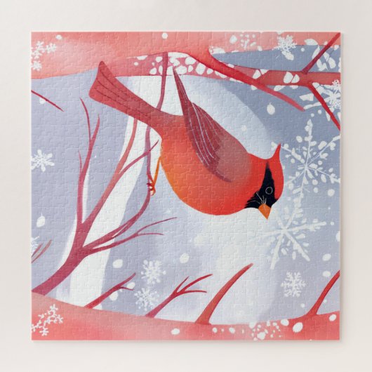 赤(鳥)ショウジョウコウカンチョウ | 美しい水絵を描色 ジグソーパズル (横)