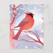 赤(鳥)ショウジョウコウカンチョウ | 美しい水絵を描色 ポストカード (正面)