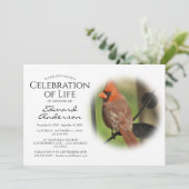 赤（鳥）ショウジョウコウカンチョウ |葬儀 |生命のお祝い 招待状 (スタンド正面)