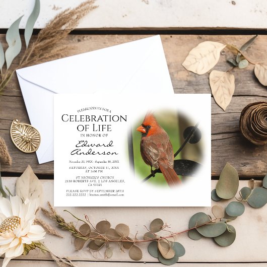 赤（鳥）ショウジョウコウカンチョウ |葬儀 |生命のお祝い 招待状