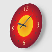 赤（黄色い満月あり）>壁時計 ラージ壁時計 (傾斜)