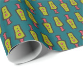 赤、黄色の抽象芸術トライバルオンティール（緑がかった色）ラッピング紙 ラッピングペーパー (ロールコーナー)