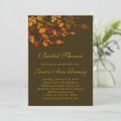 赤、黄色の紅葉ブライダルシャワーの招待 招待状 (スタンド正面)