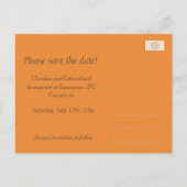 赤、黄色、オレンジ色のデイジーの花が日付を保存 案内ポストカード (裏面)