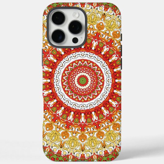 赤、黄色、緑のフィエスタ マンダラ柄 Case-Mate iPhoneケース (裏面)