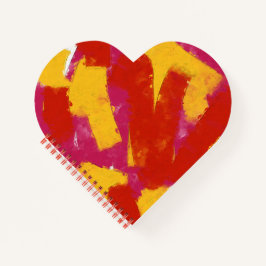 赤、黄、およびピンク ノートブック