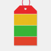 赤、黄、およびライムグリーンのストライプ ギフトタグ (裏面)