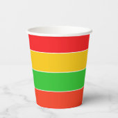 赤、黄、およびライムグリーンのストライプ 紙コップ (裏面)