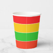 赤、黄、およびライムグリーンのストライプ 紙コップ (右)