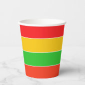 赤、黄、およびライムグリーンのストライプ 紙コップ (正面)