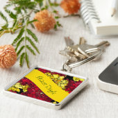 赤、黄、および金ゴールドミニボックスの背景テンプレート キーホルダー (側面)