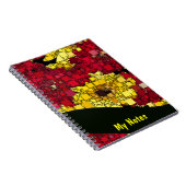 赤、黄、および金ゴールドミニボックスの背景テンプレート ノートブック (右側)