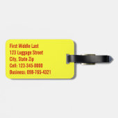 赤、黄、および金ゴールド幾何学的モザイク抽象芸術 ラゲッジタグ (裏面横)