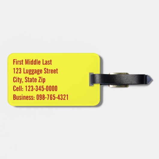 赤、黄、および金ゴールド幾何学的モザイク抽象芸術 ラゲッジタグ (裏面横)