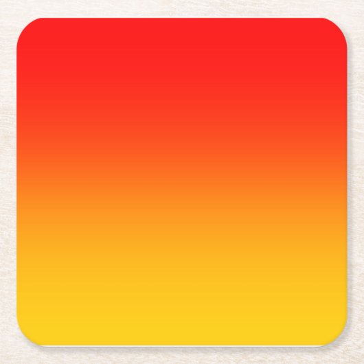 赤(黄)グラデーション スクエアペーパーコースター (正面)
