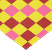 赤+黄+ピンク+チェック柄デザイン テーブルクロス (アングル)