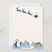 赤 黄 モダン ミニマリスト クリスマス おめでとう 招待状 (裏面)