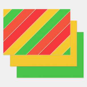 赤、黄、ライムグリーン ラッピングペーパーシート