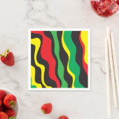 赤 黄 緑 黒 ラスタ ウェーブ パーティー スタンダードカクテルナプキン (インサイチュ)