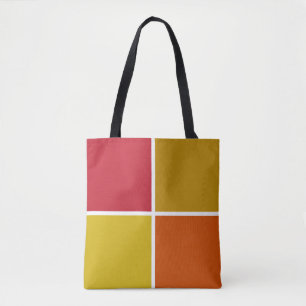 赤、黄、金ゴールド、オレンジの正方形 トートバッグ