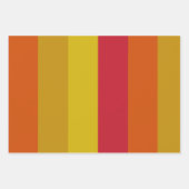 赤、黄、金ゴールド、オレンジストライプ色 ラッピングペーパーシート (正面2)