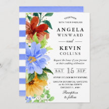 赤 黄 青のボーホー フラワー ウェディング