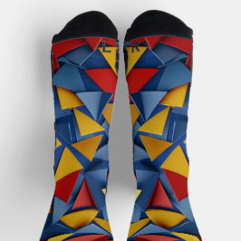 赤、黄、青の三角形が多い ソックス