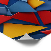 赤、黄、青の三角形が多い ポスター (角)