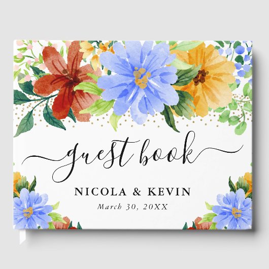 赤、黄、青の結婚花 ゲストブック (正面)