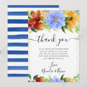 赤、黄、青の結婚花 サンキューカード (正面/裏面)