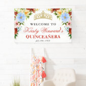 赤、黄、青の花ようこそいらっしゃいキンセアニェラ 横断幕 (インサイチュ)