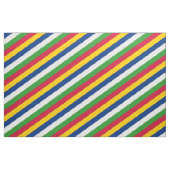 赤、黄、青、白、緑のストライプのパターン ファブリック (ファットクウォーター)