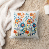 赤 黄 青 緑 レトロ ビンテージ フラワー 花 クッション (ブランケット)
