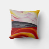 赤、黄、黒のストリーク | ジョージアオキーフェ | クッション (正面)