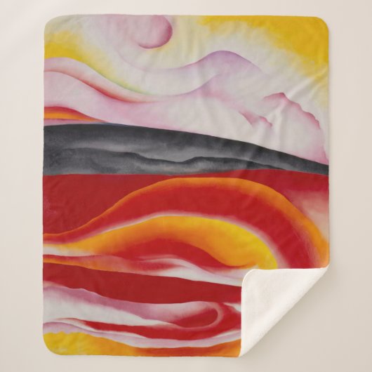 赤、黄、黒のストリーク | ジョージアオキーフェ | シェルパブランケット (正面)
