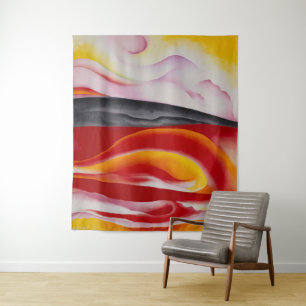 赤、黄、黒のストリーク ジョージアオキーフェ タペストリー