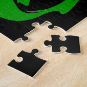 赤、黄、黒、緑の渦巻き ジグソーパズル (側面)