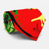 赤、黄、黒、緑の渦巻き ネクタイ (ロール)