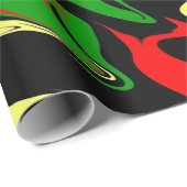 赤、黄、黒、緑の渦巻き ラッピングペーパー (ロールコーナー)