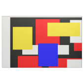 赤、黄、黒、青のジオメトリブロック ファブリック (ファットクウォーター)