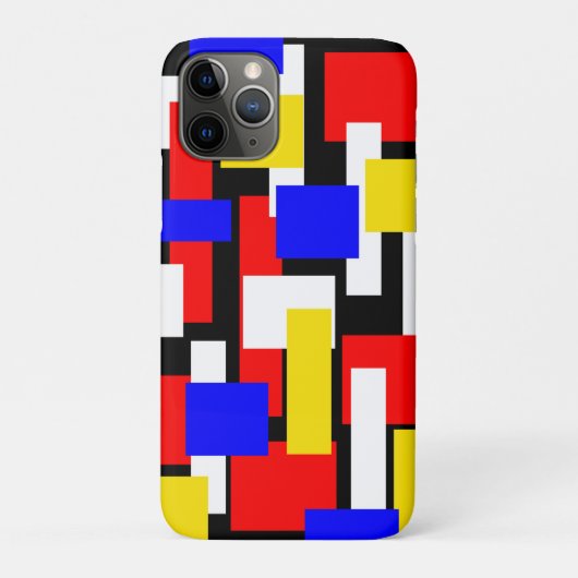 赤、黄、黒、青のジオメトリブロック Case-Mate iPhoneケース (裏)