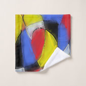 赤、黄、黒、青のタオル バスタオルセット (ウォッシュタオル)