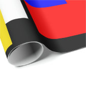 赤、黄、黒、青のブロック ラッピングペーパー (ロールコーナー)