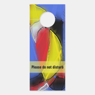 赤、黄、黒、青の抽象芸術8230ドアハン ドアノブサイン