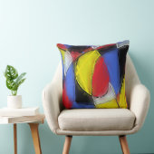 赤・黄・黒・青の枕 クッション (椅子)