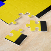 赤、黄、黒、青、緑のブロック ジグソーパズル (側面)