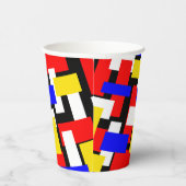 赤、黄、黒、青、緑のブロック 紙コップ (右)
