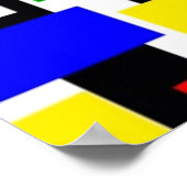 赤、黄、黒、青、緑の幾何学模様 ポスター (角)