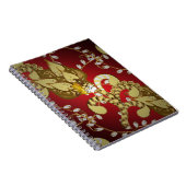 赤、黄、bのヴィンテージ装飾模様 ノートブック (右側)