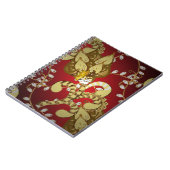 赤、黄、bのヴィンテージ装飾模様 ノートブック (左側)